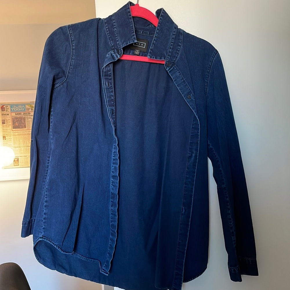 AYR dark wash soft denim button down